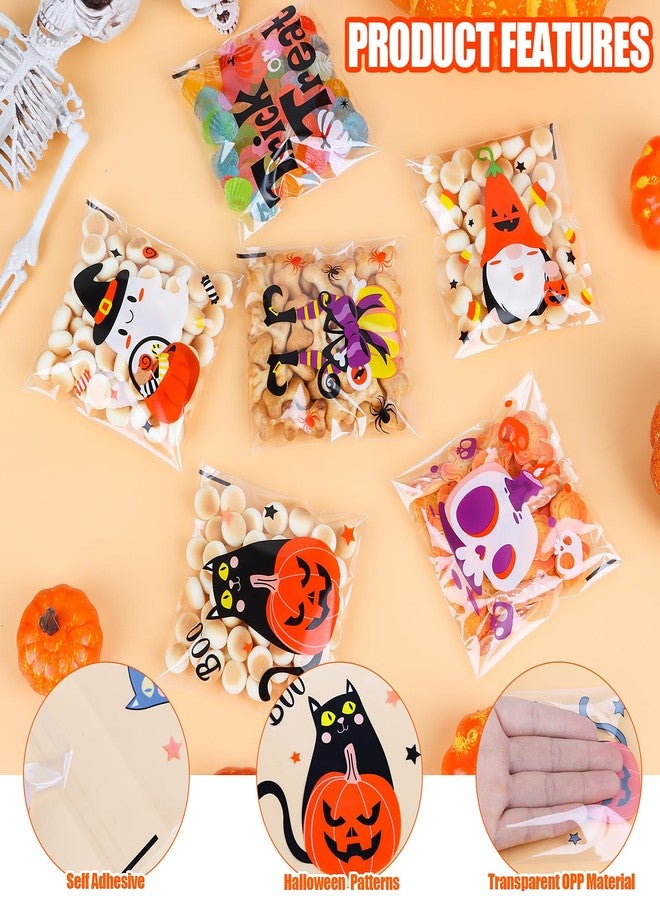 FOIMAS 300pcs Halloween Cellophane Treat Bags,Self Adhesive Halloween Candy Cookie Bag Plastic Goodie Bags for Trick or Treat Party Favor Supply - Image 3