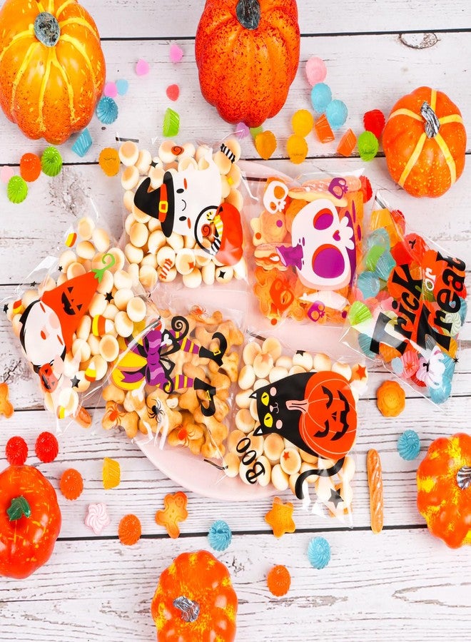 FOIMAS 300pcs Halloween Cellophane Treat Bags,Self Adhesive Halloween Candy Cookie Bag Plastic Goodie Bags for Trick or Treat Party Favor Supply - Image 4