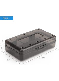Generic Plastic Pencil Box Large Capacity Pencil Boxes Clear Boxes with Snap-tight Lid Stackable Design and Stylish Office Supplies Storage Organizer Box, Black  - Image 2