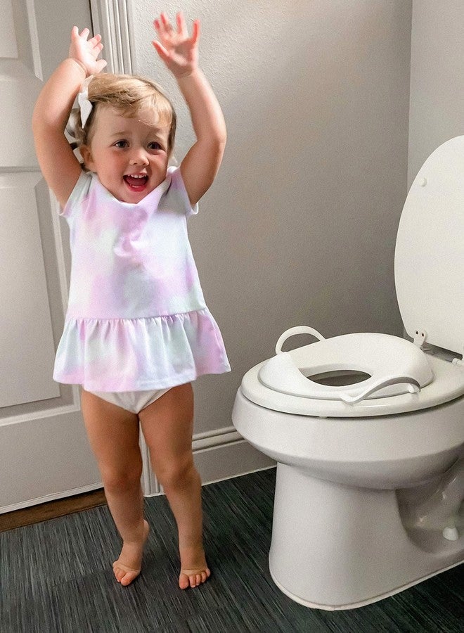 Nuby Easy Grip Safety Toilet Seat Trainer with Integrated Splash Guard for Toddlers & Kids, White, 1 Count - Image 2