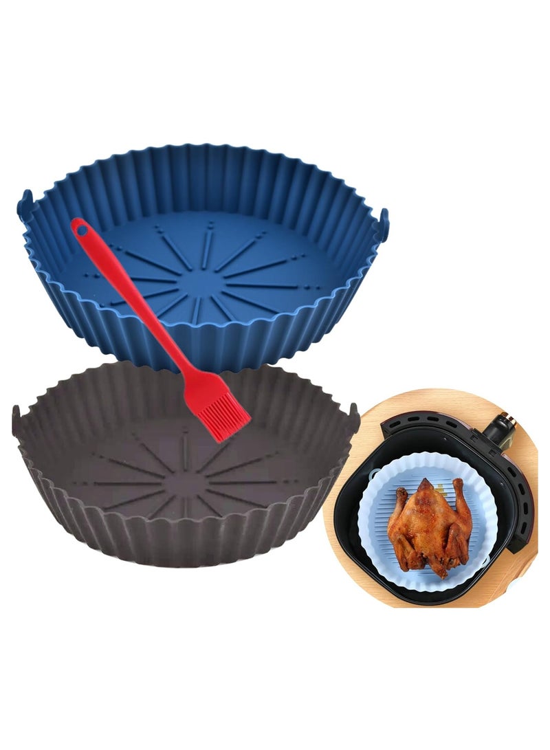 Karewish Silicon Airfryer 2pcs Non Stick Reusable, Air Fryer Liners, Replacement for Flammable Parchment Liner Paper - Baking Pan Air Fryer – Food safe Fryers Basket Oven Accessories - Image 2