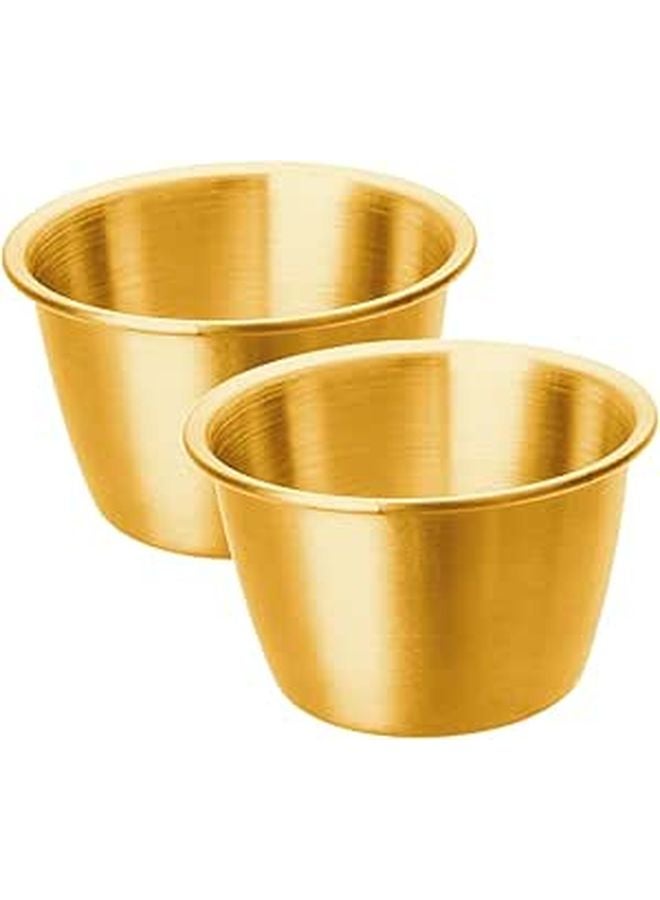 Stainless Steel Stackable Dipping Bowls Set of 2 for Sauce Condiments Bbq Party Tableware - Image 1