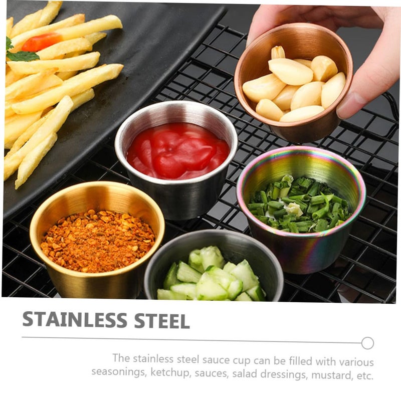 Stainless Steel Stackable Dipping Bowls Set of 2 for Sauce Condiments Bbq Party Tableware - Image 3