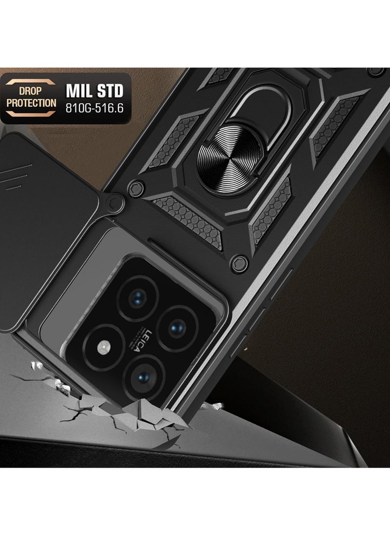 Generic Shield Full Protection Case With Metal Ring &Slide Camera Cover For xiaomi 14t  - Image 4