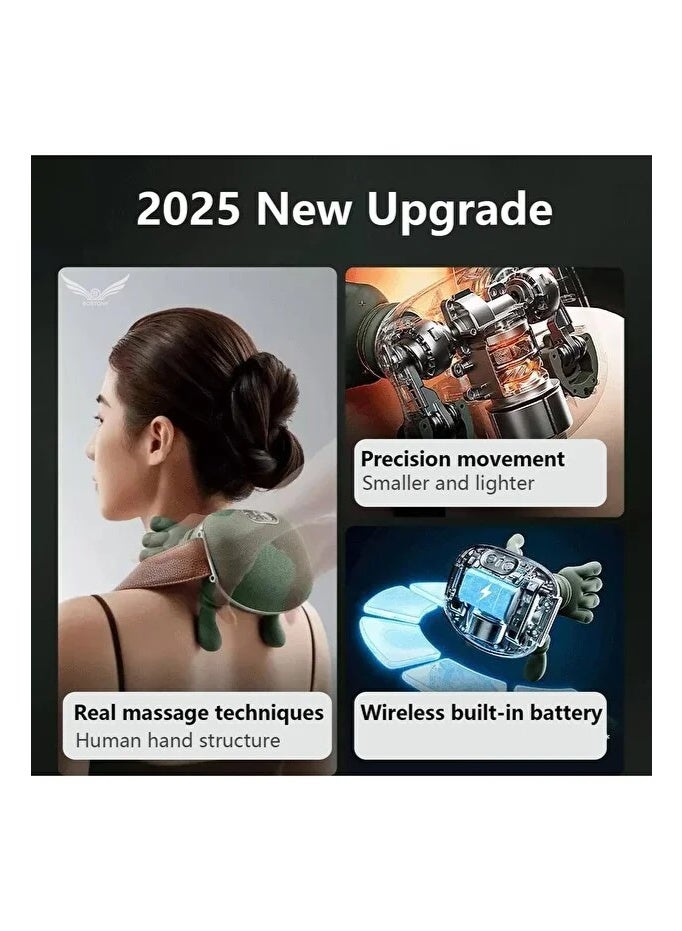 جاجيك BORTONY Neck Massager with Heat – Portable Bionic 4D Wireless Deep Tissue Shiatsu Massager for Neck, Shoulder, Back & Muscle Pain Relief, Stress Reduction, Heat Therapy, and Full Body Relaxation – Rechargeable Home & Travel Massager - Image 3