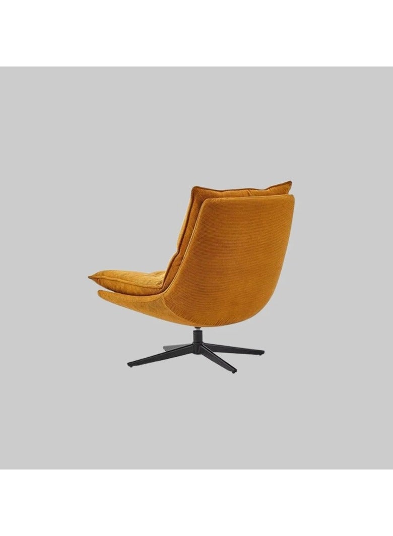 NEO FRONT FURNITURE NeoFront Swivel Accent Chair – Corduroy Upholstered Armless Lounge Chair without Wheels, Comfy Wide Lazy Chair for Bedroom, Living Room & Reading Room (80 x 87 x 88 cm) DB-101  - Image 5