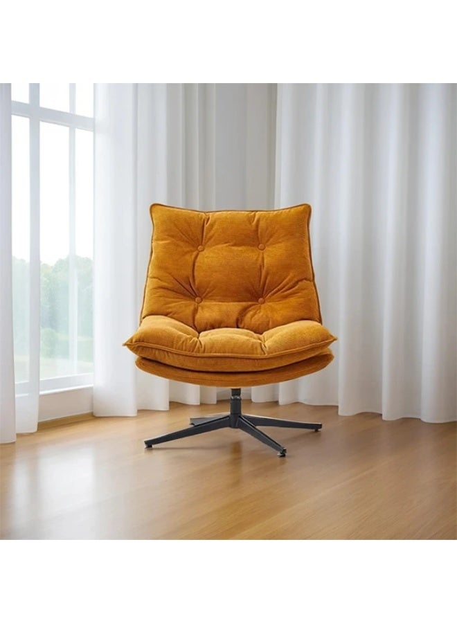 NEO FRONT FURNITURE NeoFront Swivel Accent Chair – Corduroy Upholstered Armless Lounge Chair without Wheels, Comfy Wide Lazy Chair for Bedroom, Living Room & Reading Room (80 x 87 x 88 cm) DB-101  - Image 2