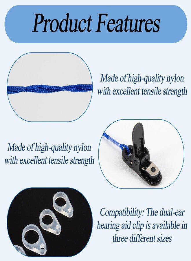 JFRHUDS 4 Pack Hearing Aid Lanyard with 12 Pairs Silicone Loops - Anti-Lost Clips for Seniors Adults Kids, Adjustable Hearing Aid Retention for Daily Wear Travel Hiking, 4 Colors - Image 4