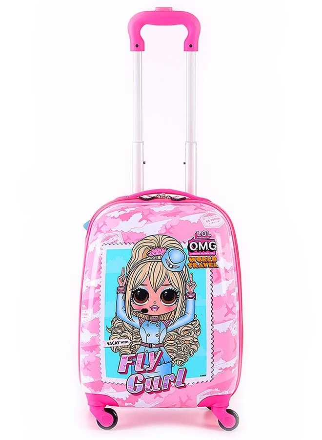 Trucare MGA LOL OMG Fly Gurl Kids Hard Luggage with Reusable Stickers, 18 inches