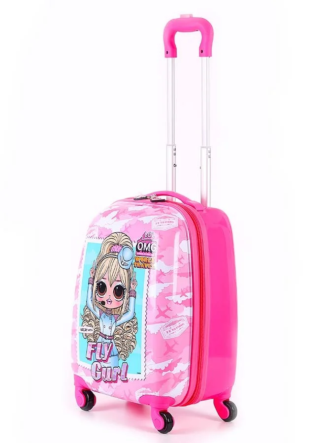 Trucare MGA LOL OMG Fly Gurl Kids Hard Luggage with Reusable Stickers, 18 inches