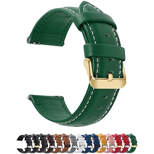 Fullmosa Watch Band, Quick Release Leather Watch Strap for Men Women, Replacement Bands Width 12mm 14mm 16mm 18mm 19mm 20mm 21mm 22mm 24mm - Image 1