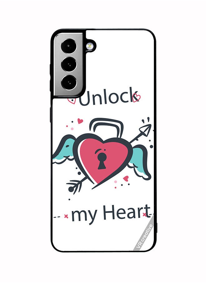 VR CREATIVE Protective Case Cover For Samsung Galaxy S21 FE 5G Unlock My Heart Design Multicolour  - Image 1