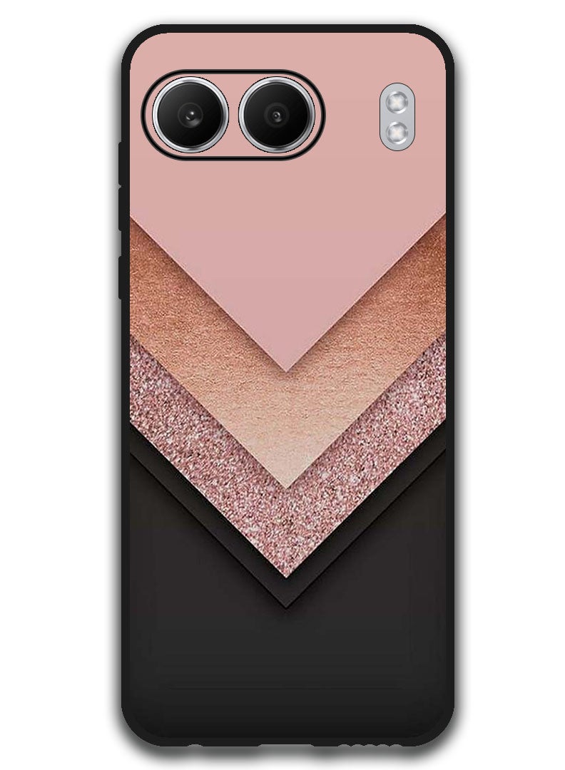Theodor Protective Case Anti Scratch Shock Proof Bumper Cover For OnePlus Nord 4 Black Golden & Pink - Image 1