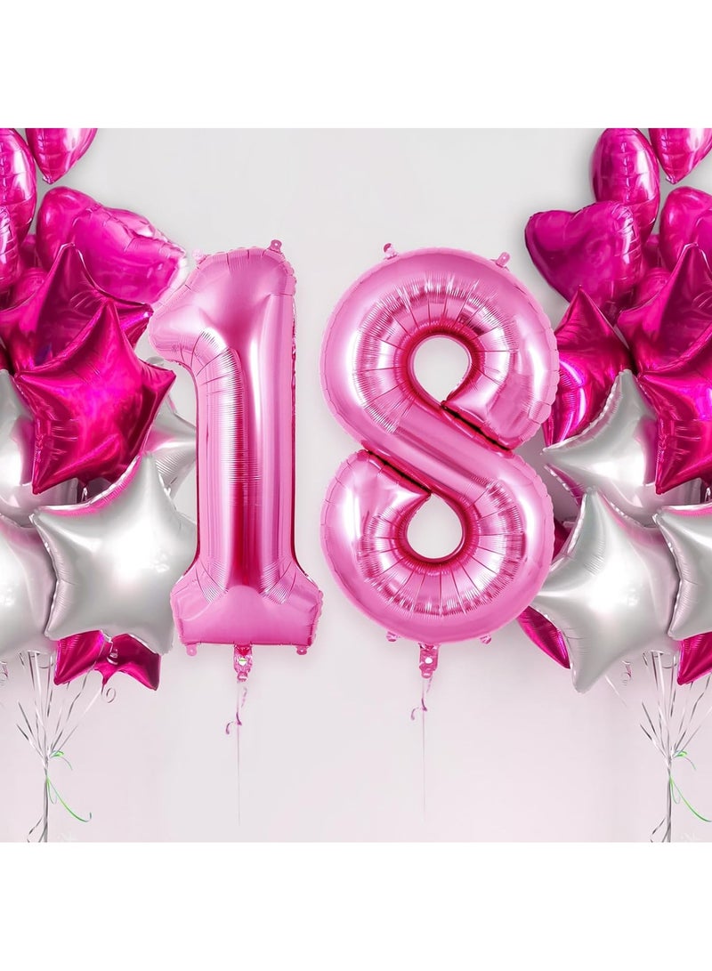 Home zone 40 Inch Pink Digit Helium Foil Birthday Party Balloons Number 1  - Image 4
