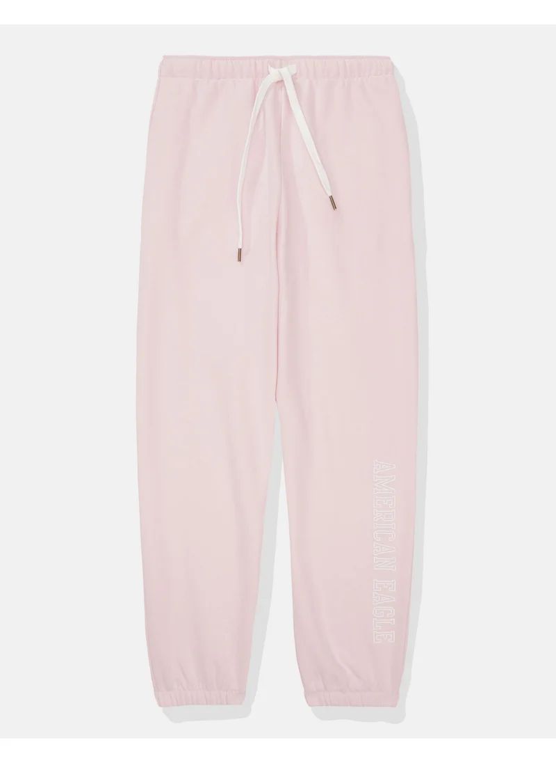 American Eagle Fleece Graphic Baggy Jogger