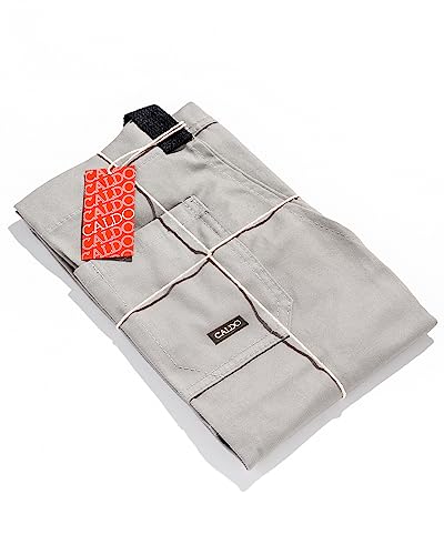Caldo Daily Cotton Kitchen Apron for Cooking- Mens and Womens Professional Chef or Server Bib Apron - Adjustable Straps with Pockets and Towel Loop (Grey) - Image 3