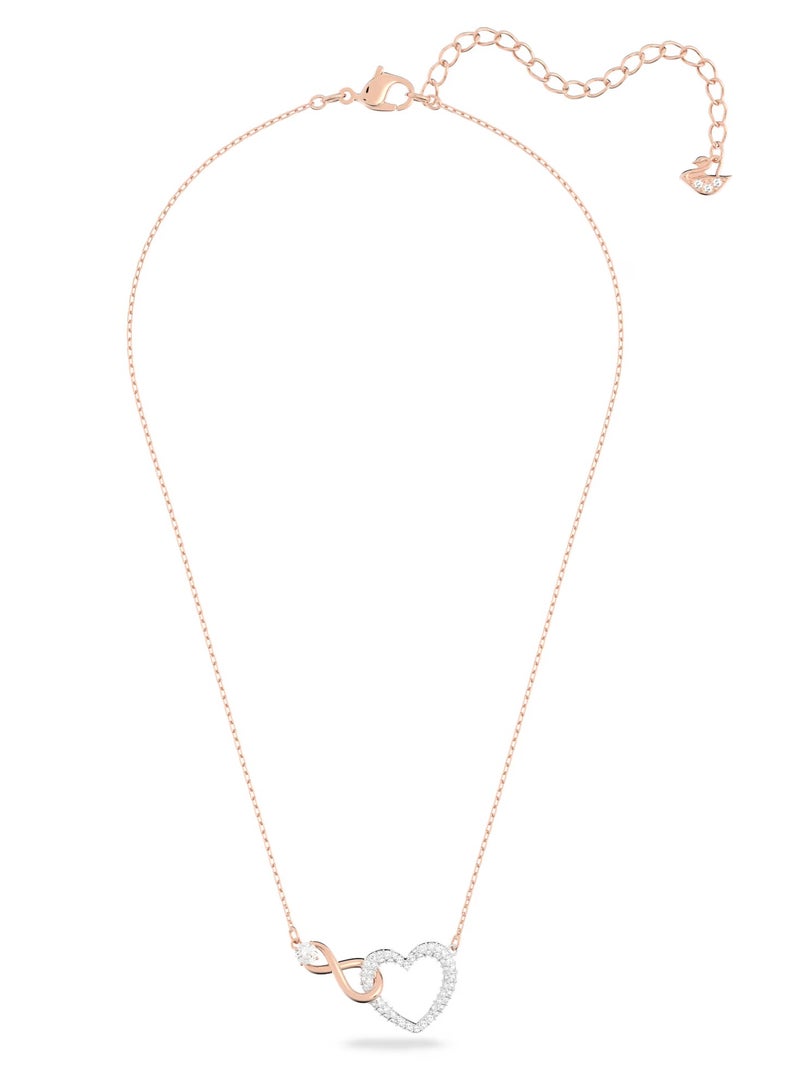 Swaro قلادة سواروفسكي هايبربولا بتصميم إنفينيتي وقلب، لون أبيض، بلمسة نهائية معدنية مختلطة، رقم الموديل 5518865 - Image 3