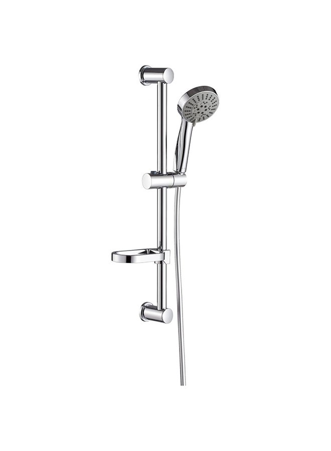 DANUBE HOME Milano Plus Columbus 3 in 1 Collection - Chrome Brass Basin Mixer & Bath Mixer - Sanitary Shower Kit - 5 Year Warranty - Modern Silver Finish