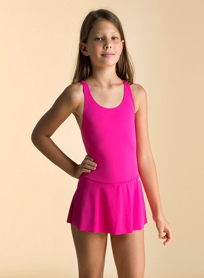 DECATHLON Girls' 1-piece skirt swimsuit Vega Omi - Image 1