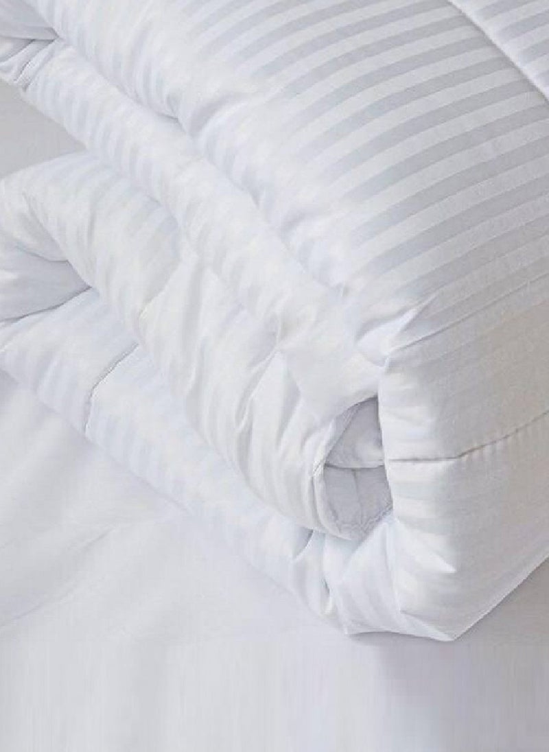 Blueberry Luxury King Size Stripe Duvet  Quilted Cotton White 240x260cm With 2 Pieces Pillow  - Image 5