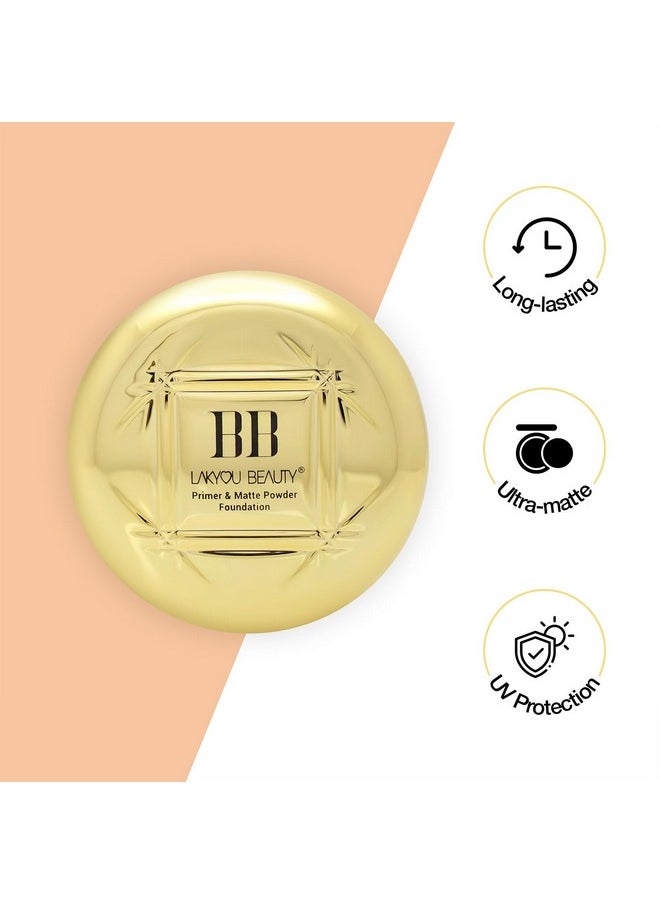 LAKYOU BEAUTY 2In1 Bb Compact Powder | Primer + Matte Powder Foundation | Same Shade With Matte And Shimmery Effect | Long Lasting And Waterproof Formula | Shade-03(Natural Beige) | 30G  - Image 3