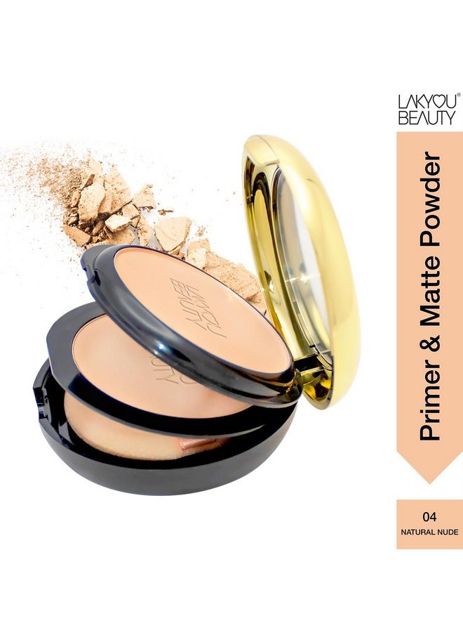 LAKYOU BEAUTY 2In1 Bb Compact Powder | Primer + Matte Powder Foundation | Same Shade With Matte And Shimmery Effect | Long Lasting And Waterproof Formula | Shade-03(Natural Beige) | 30G  - Image 2