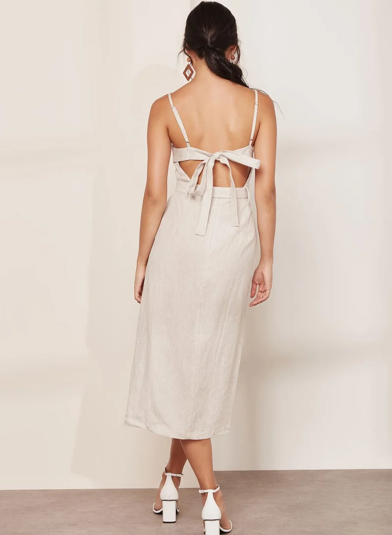 BEC AND BRIDGE Bon Voyage Buttoned Belted Cami Dress