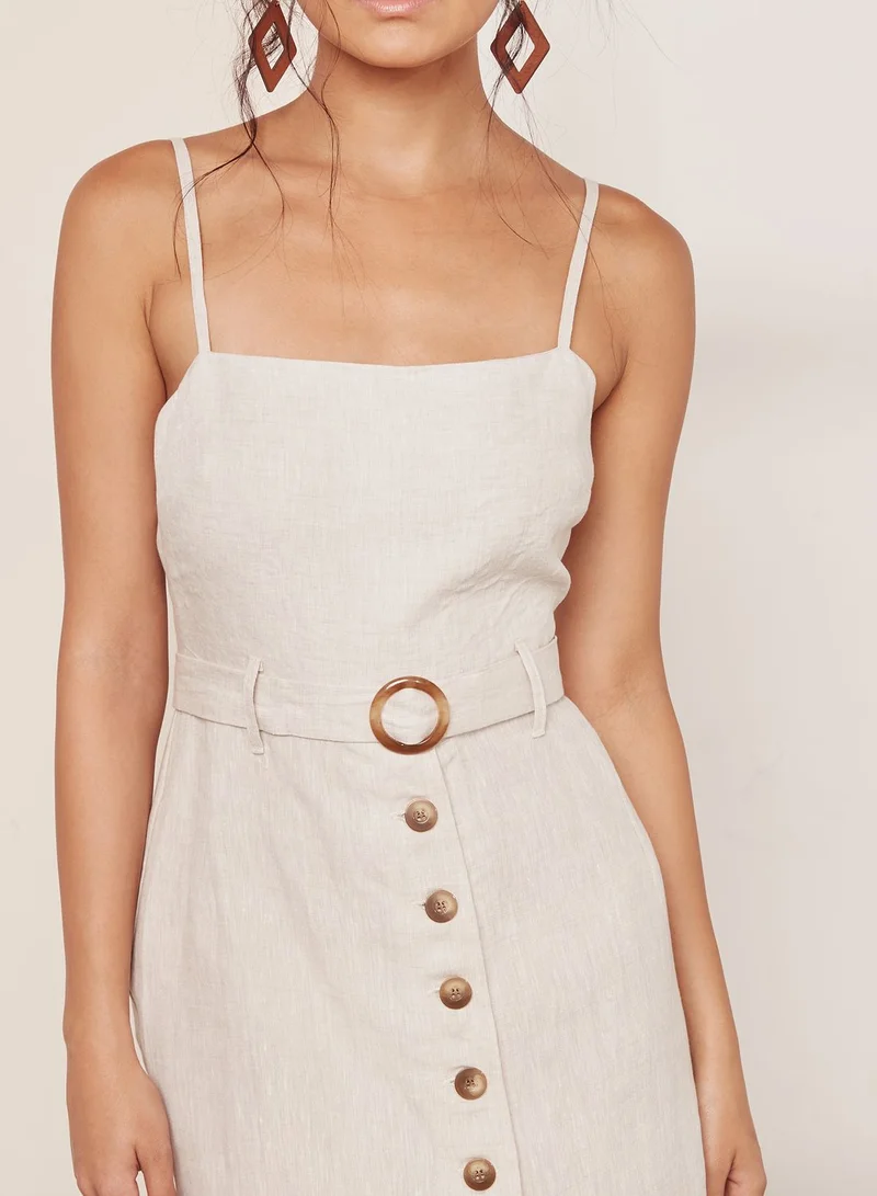 BEC AND BRIDGE Bon Voyage Buttoned Belted Cami Dress