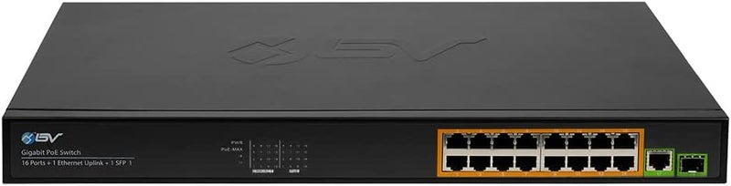 BV -Tech 16 Ports PoE+ Switch (16 Gigabit Ethernet Ports | 1 Ethernet +1 SFP Uplink) -230W - Fanless Desktop Design, Sturdy Metal Housing - 802.3af/at - Image 2
