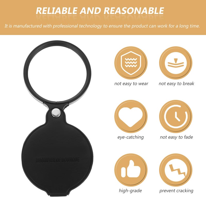 Foldable Magnifying Glass 10x with 60mm Lens Lighted Portable for Reading Jewelry Repair - Image 4