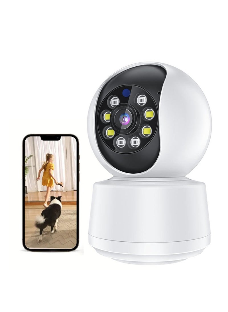 كاميرا واي فاي ذكية 1080P، كاميرا مراقبة PTZ بدوران 360° أفقي/عمودي، صوت ثنائي الاتجاه، كشف حركة بشري بالذكاء الاصطناعي، تتبع تلقائي، رؤية ليلية، وصول عن بُعد، مشاركة متعددة المستخدمين، مراقبة الأطفال والحيوانات الأليفة مع تخزين سحابي/بطاقة TF - Image 1