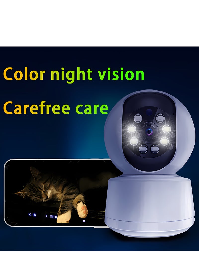 كاميرا واي فاي ذكية 1080P، كاميرا مراقبة PTZ بدوران 360° أفقي/عمودي، صوت ثنائي الاتجاه، كشف حركة بشري بالذكاء الاصطناعي، تتبع تلقائي، رؤية ليلية، وصول عن بُعد، مشاركة متعددة المستخدمين، مراقبة الأطفال والحيوانات الأليفة مع تخزين سحابي/بطاقة TF - Image 4
