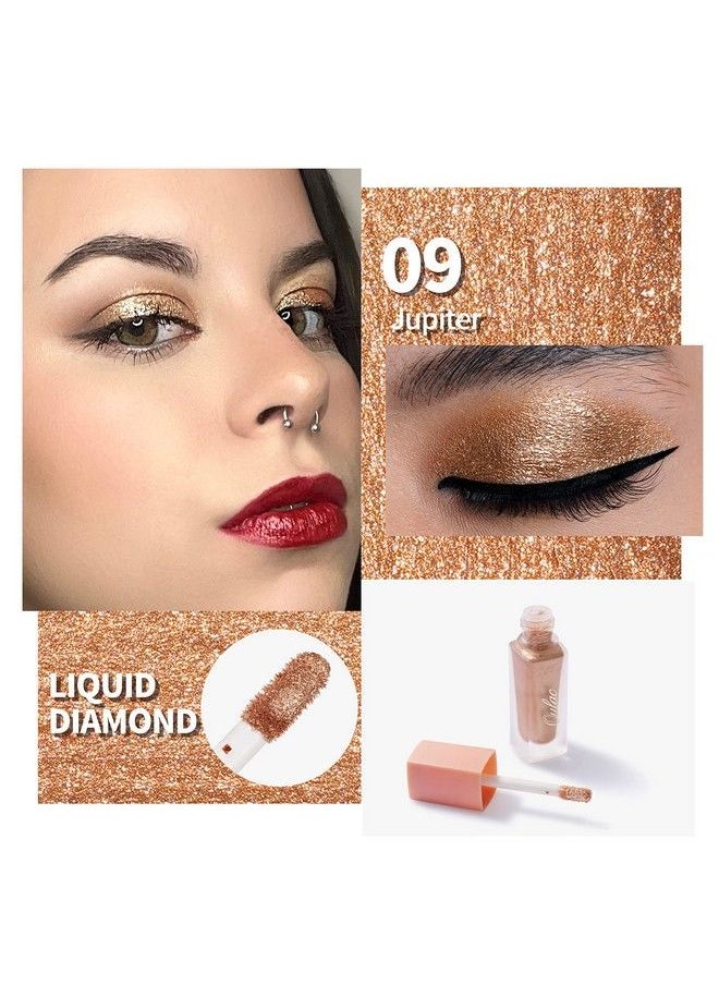 Oulac Golden Liquid Glitter Eyeshadow HighPigmented for Women With Blendable Moisturizing Formula Liquid Eyeliner Shimmer Eye Makeup Easy to Remove Vegan & CrueltyFree019 ozJupiter (09)  - Image 3