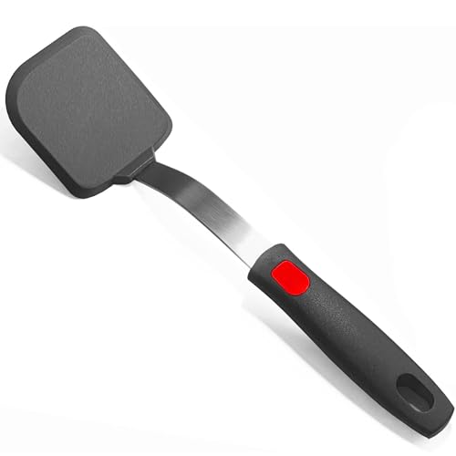 Turbid Silicone Spatula - Nonstick, Heat Resistant Cooking & Baking Flipper for Pancakes, Omelettes, Pizza, Steak, Dosa - Ideal for Griddle Pans, Cookware and Fish Turner (Square Spatula) - Image 1
