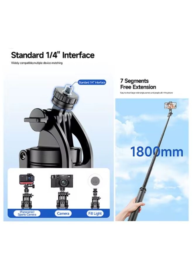 SMARTX C18 70.86”extra long selfie sticks tripod，Balanced Shooting Quadripod stand with rechargeable Bluetooth remote control for mobile phones - Image 3