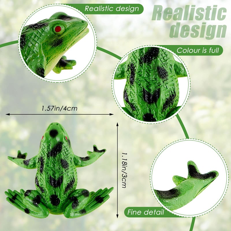 Civaner 12 Pieces Plastic Frogs Toy Mini Vinyl Realistic Frog Decorations Fun Rain Forest Character Figures Lifelike Toy for Rana Crafting Party Supplies Home Decor Game - Image 2