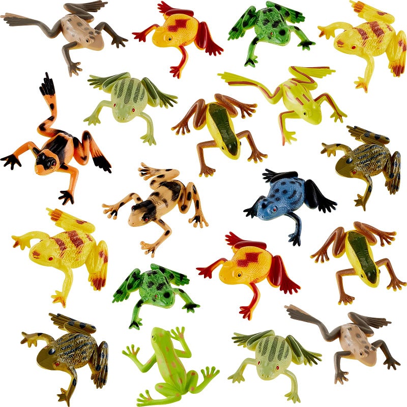 Civaner 12 Pieces Plastic Frogs Toy Mini Vinyl Realistic Frog Decorations Fun Rain Forest Character Figures Lifelike Toy for Rana Crafting Party Supplies Home Decor Game - Image 1