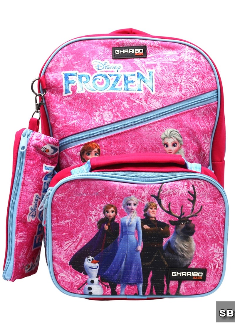Gharibo Bags School backpack with lunch bag Size 15 Frozen  - Image 1