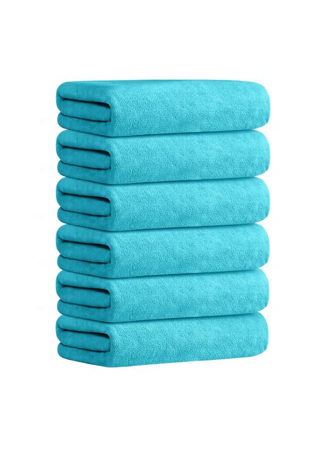 JML Microfiber Bath Towels, Bath Towel Set (6 Pack, 27" x 55") - Extra Absorbent and Fast Drying,Multipurpose Microfiber Towel for Bath, Beach, Pool, Sports, Yoga - Sky Blue - Image 2
