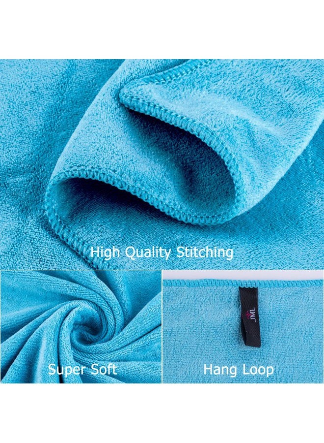 JML Microfiber Bath Towels, Bath Towel Set (6 Pack, 27" x 55") - Extra Absorbent and Fast Drying,Multipurpose Microfiber Towel for Bath, Beach, Pool, Sports, Yoga - Sky Blue - Image 3