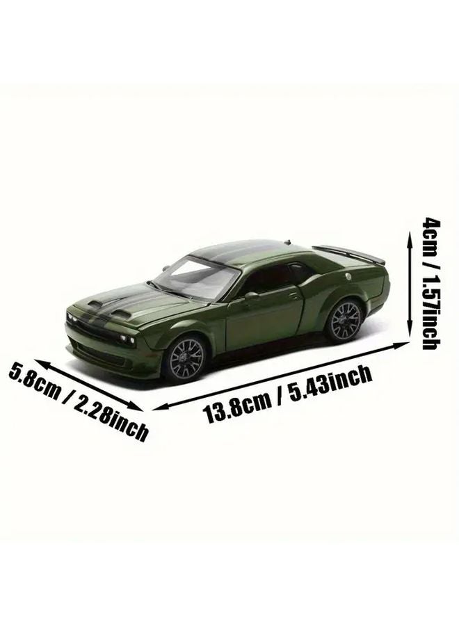 Green 1 36 Scale Dodge Challenger Classic Car Model Collectible Toy with Openable Doors - Image 3