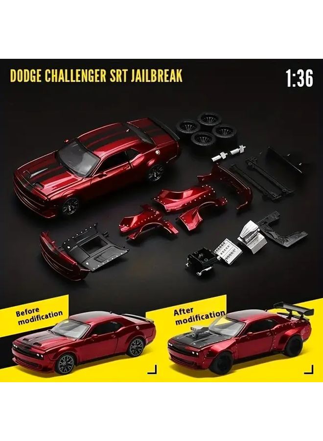 Green 1 36 Scale Dodge Challenger Classic Car Model Collectible Toy with Openable Doors - Image 2