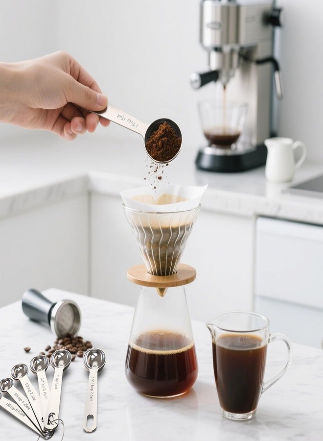 TILUCK Stainless Steel Measuring Spoons Set,Coffee Scoop Spoon,Kitchen Gadgets for Cooking & Baking,Set of 7 - Image 4