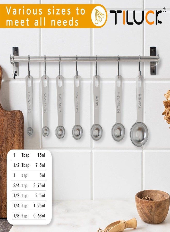 TILUCK Stainless Steel Measuring Spoons Set,Coffee Scoop Spoon,Kitchen Gadgets for Cooking & Baking,Set of 7 - Image 2