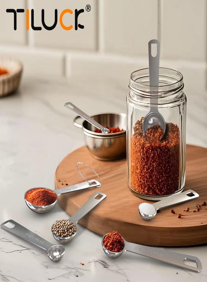 TILUCK Stainless Steel Measuring Spoons Set,Coffee Scoop Spoon,Kitchen Gadgets for Cooking & Baking,Set of 7 - Image 5