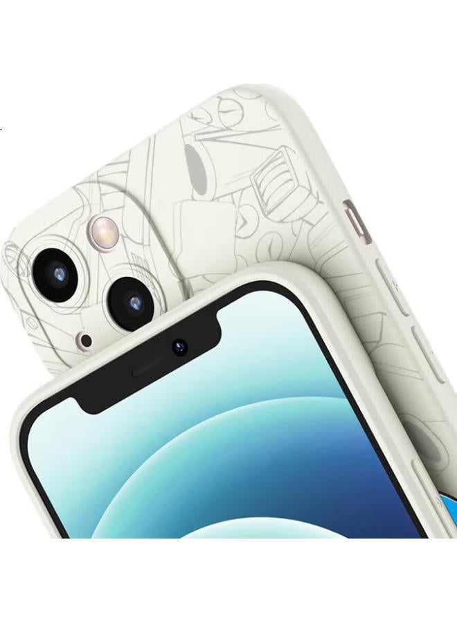 Purecolor Iphone 14 Case, Doraemon Full Protection Silicone Shockproof Cover For Men And Women, Simple Eyes Soft Protective Case - Smiling Doraemon - Image 2