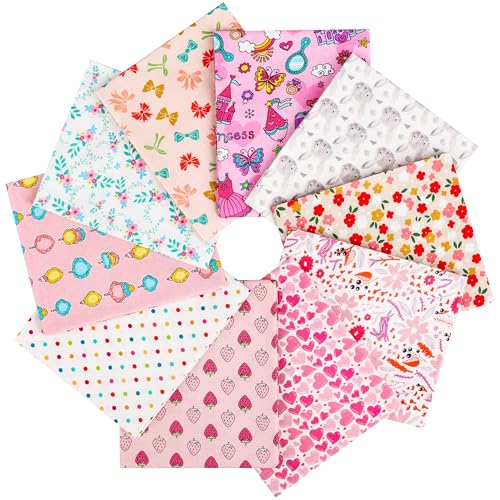Craftido -25 Options- 100% Cotton Quilting Fabric Bundles 10pcs Fat Quarters 18”x21”-Medium Weight 5.2 oz- Soft Cotton for Quilting, Sewing Project, Patchwork, DIY Crafts - Girls - Image 1
