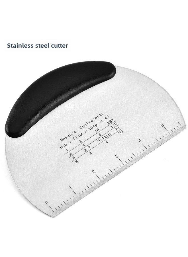 Noodle Cutter Baking Tool Cream Scraper Semicircle Non-slip Bag Scale Flour Dough Cutter Scraper-Specifications:Pink - Image 3