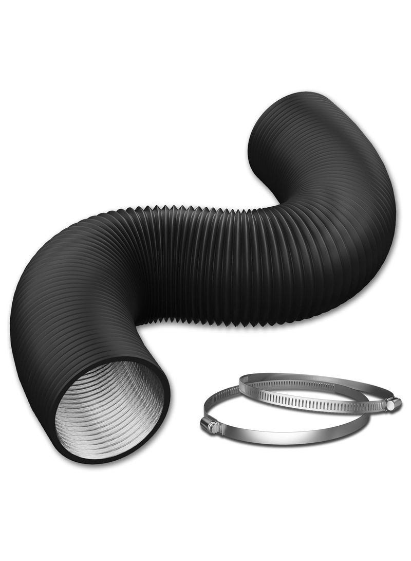 HYITCL Flexible 4 Inch 8ft Aluminum Ducting-4 Layer Protection Dryer Vent Hose for HVAC Heating Cooling Ventilation and Exhaust, 2 Clamps Included - Image 1
