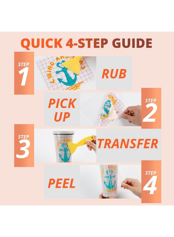 HTVRONT Clear Vinyl Transfer Paper Tape Roll 6" X 50 Feet Clear W/Red Alignment Grid Application Transfer Tape Perfect For Self Adhesive Vinyl For Signs Stickers Decals Walls Doors & Windows - Image 5